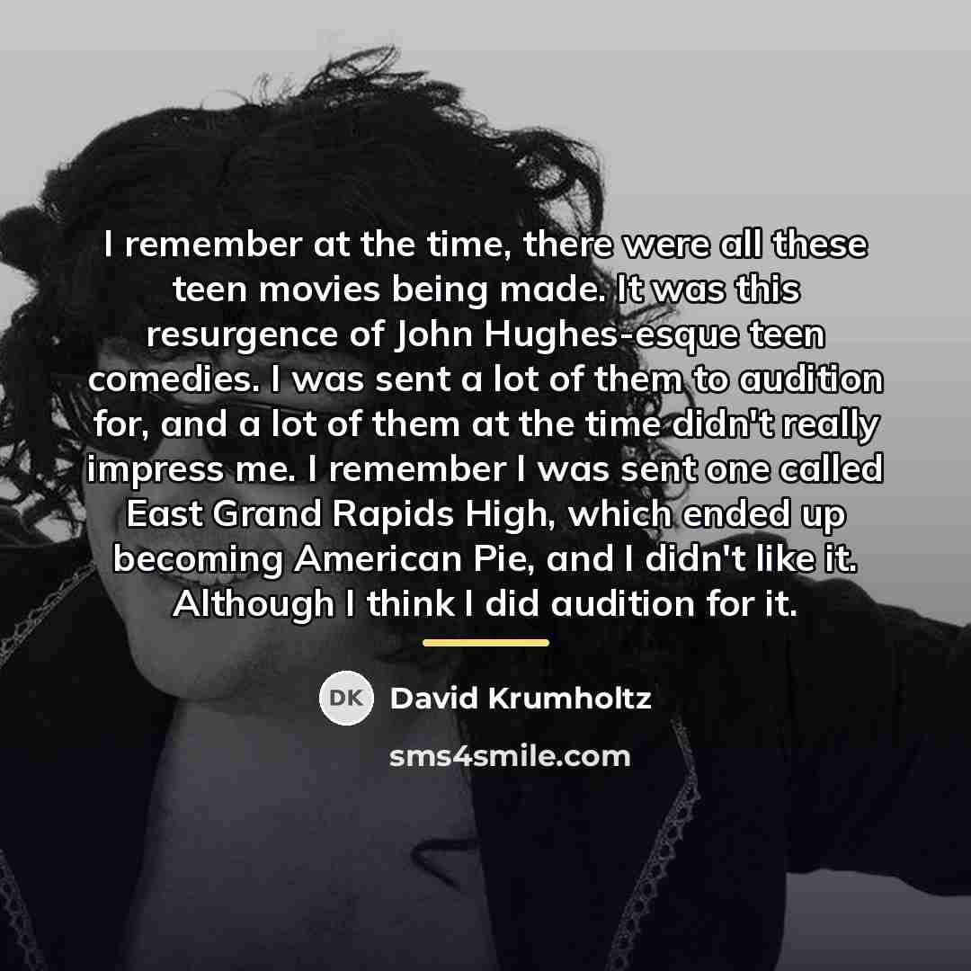 “I remember at the time, there were all these teen…” quote by David Krumholtz