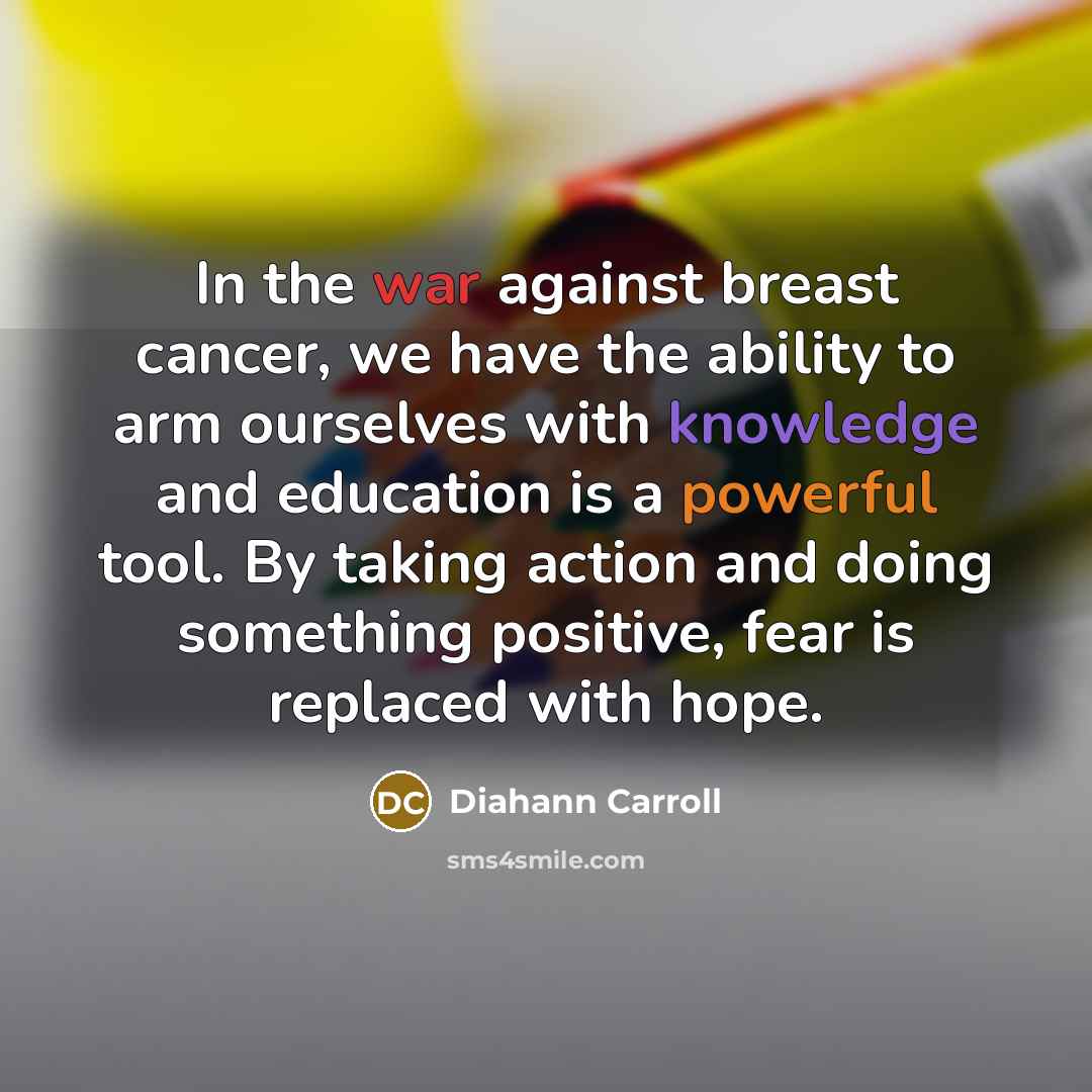 “In the war against breast cancer, we have the ability…” quote by Diahann Carroll