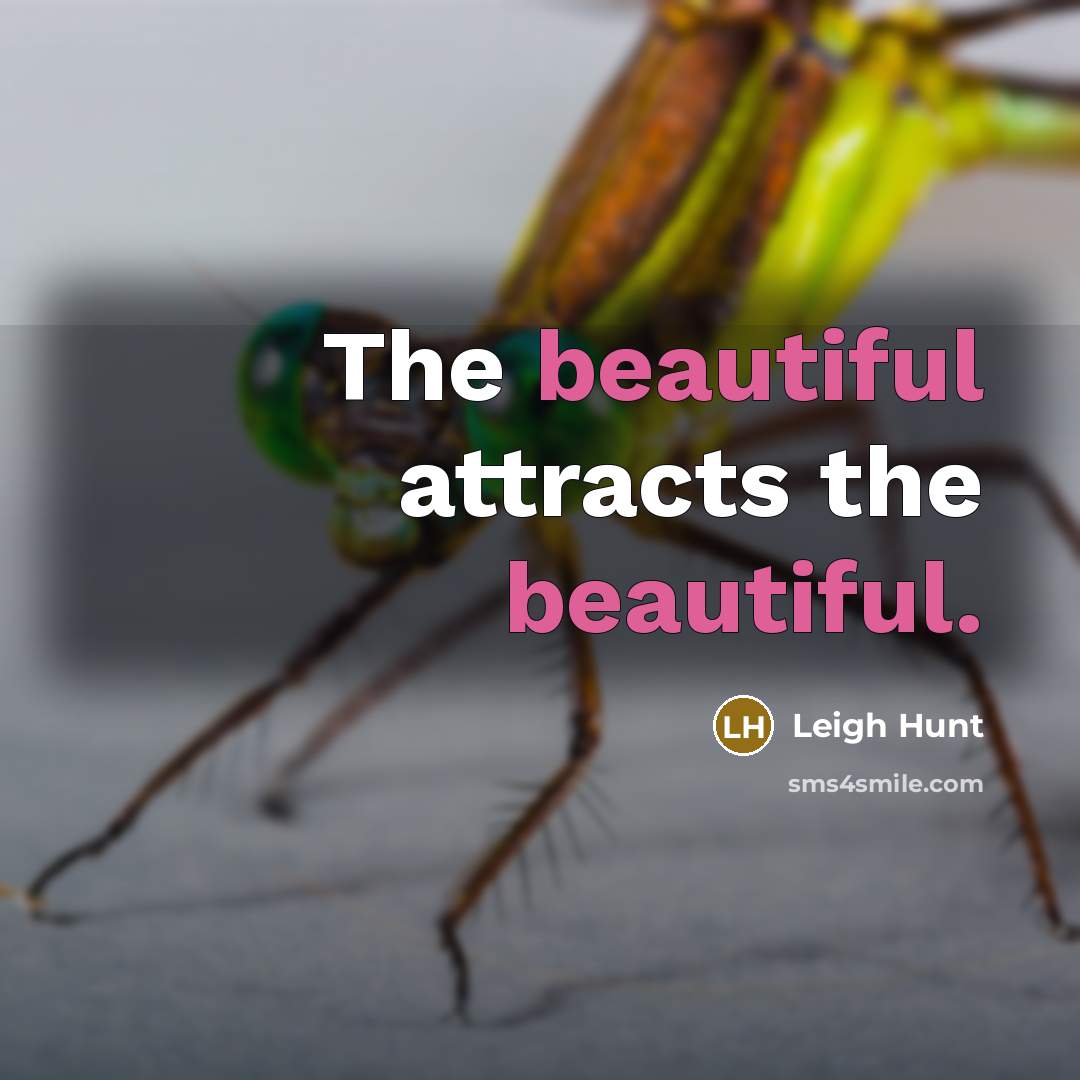 “The beautiful attracts the beautiful.…” quote by Leigh Hunt