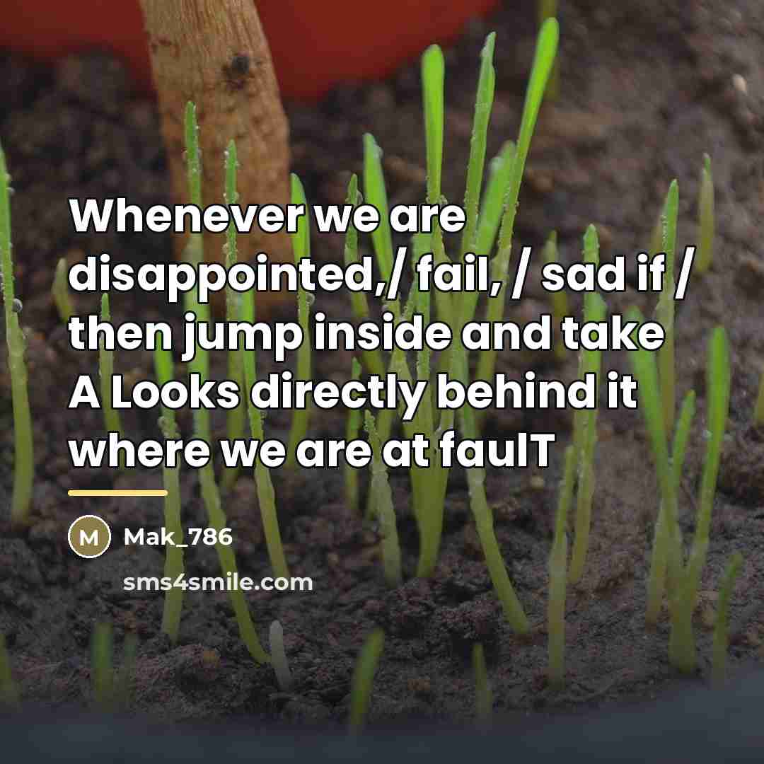 “Whenever we are disappointed,/ fail, / sad if / then…” quote by Mak_786