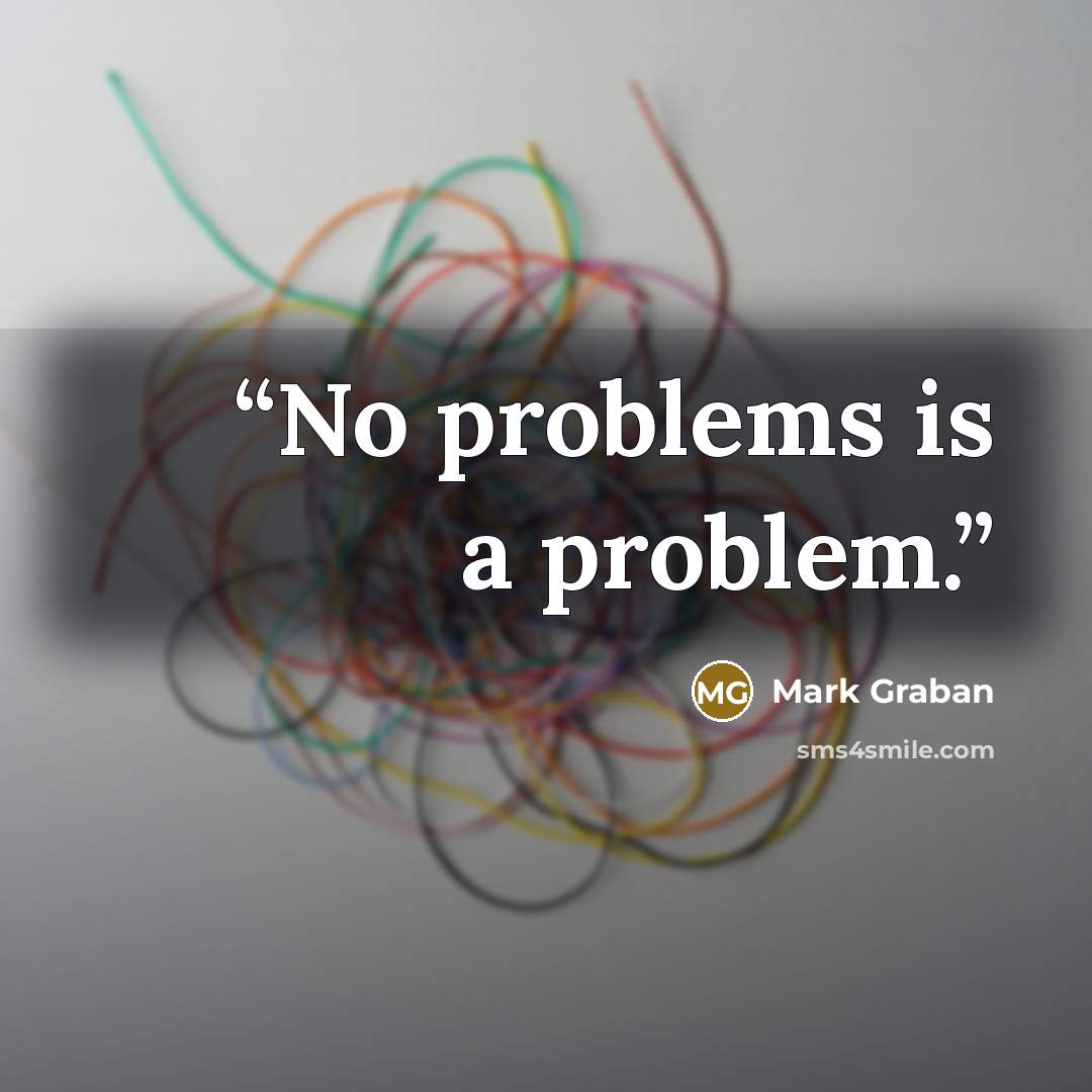 “No problems is a problem.” quote by Mark Graban