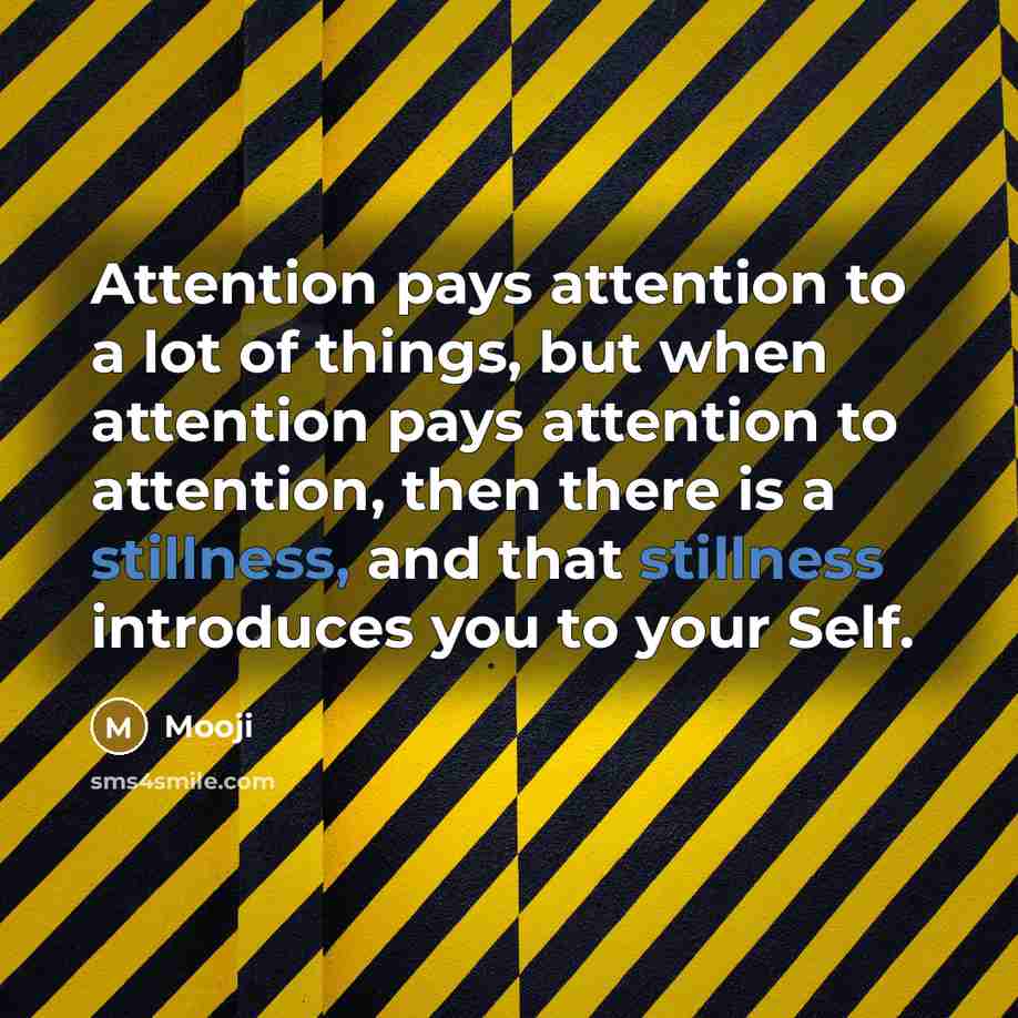 “Attention pays attention to a lot of things, but when…” quote by Mooji
