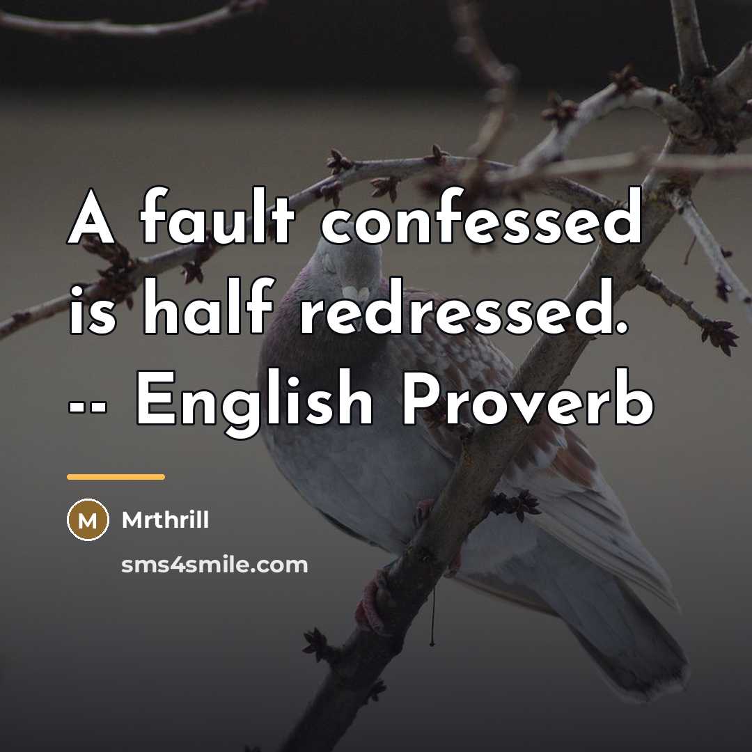 “A fault confessed is half redressed. -- English Proverb…” quote by Mrthrill
