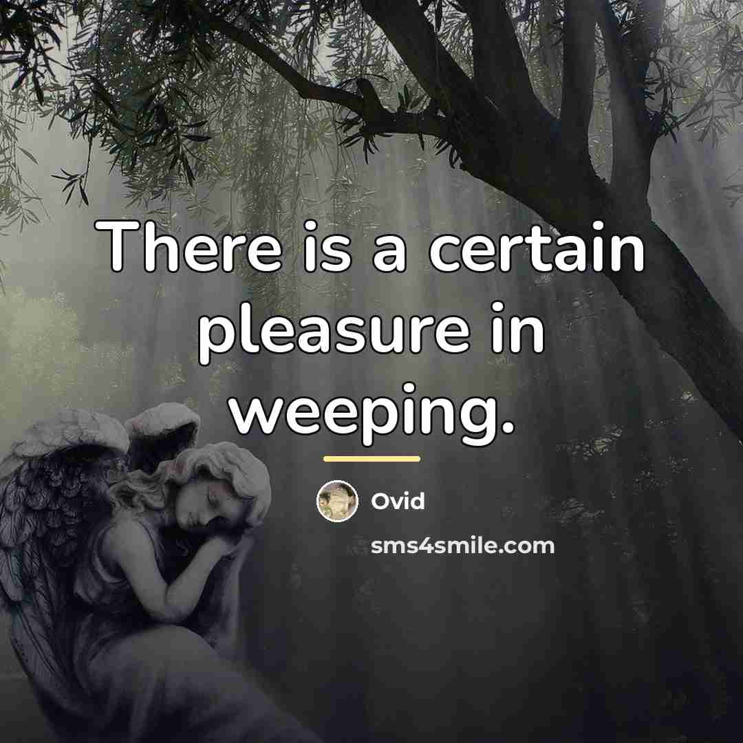 “There is a certain pleasure in weeping.…” quote by Ovid