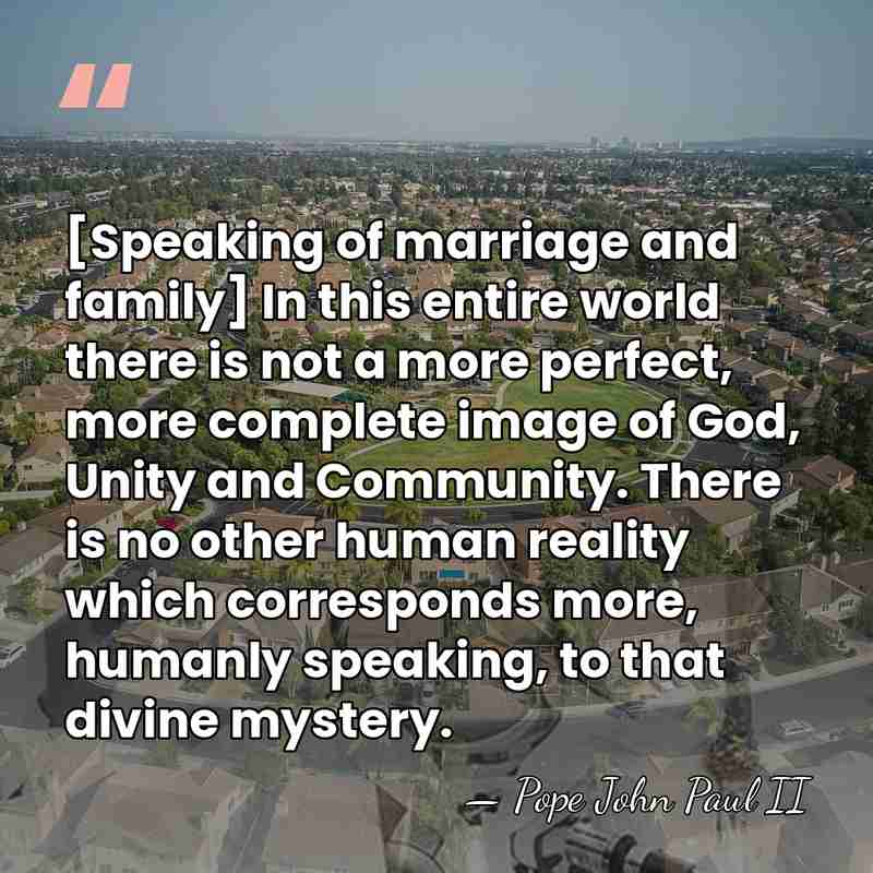 [Speaking of marriage and family] In this entire world there is not&hellip; - Pope John Paul II