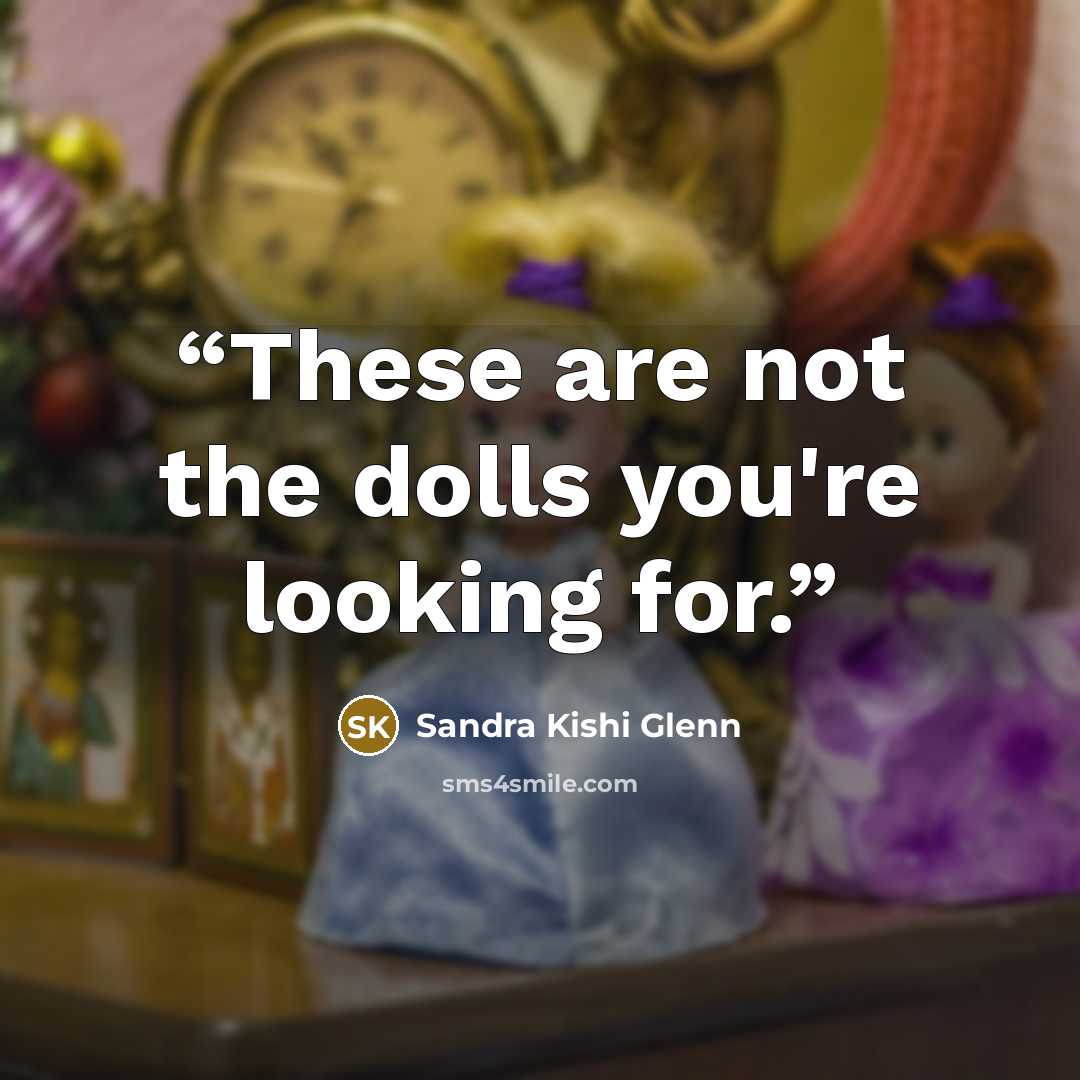 “These are not the dolls you're looking for.” quote by Sandra Kishi Glenn