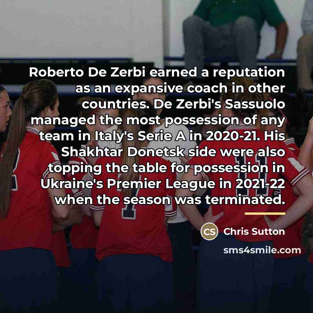“Roberto De Zerbi earned a reputation as an expansive coach…” quote by Chris Sutton