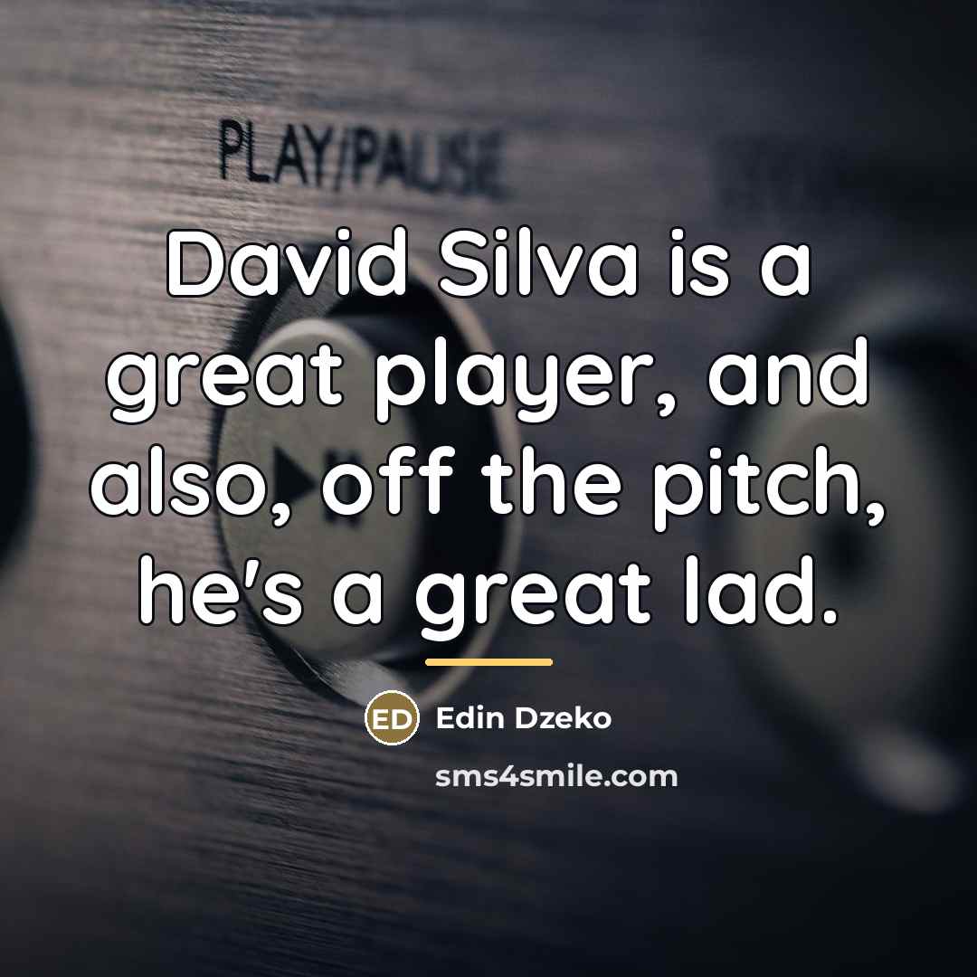 “David Silva is a great player, and also, off the…” quote by Edin Dzeko
