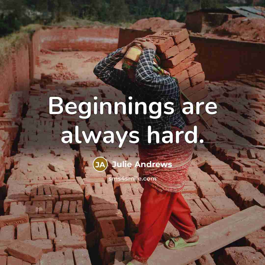 “Beginnings are always hard.” quote by Julie Andrews
