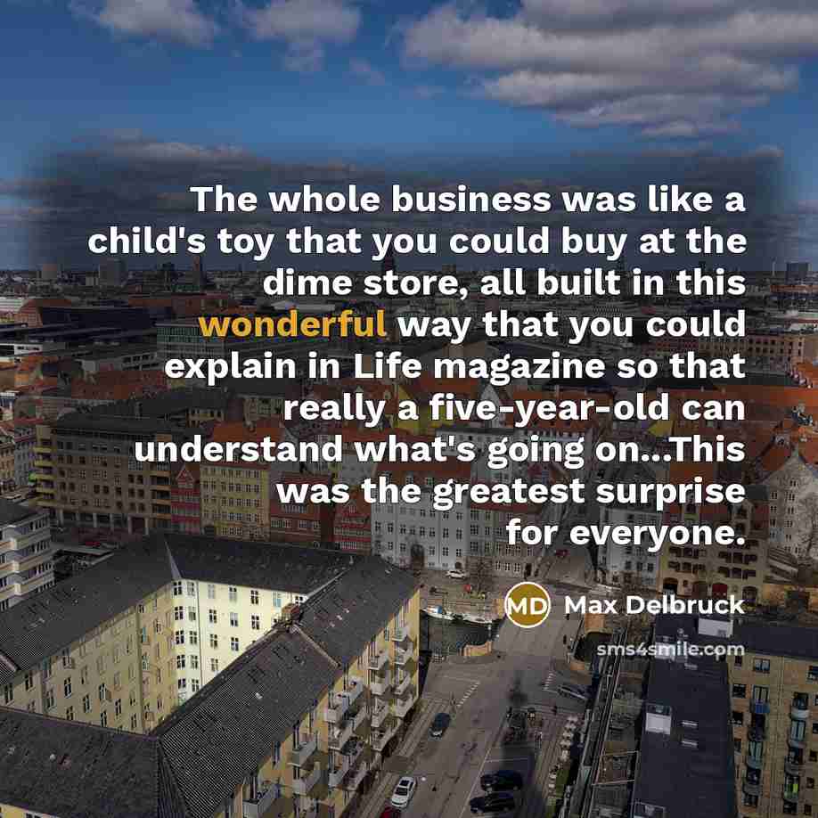 “The whole business was like a child's toy that you…” quote by Max Delbruck