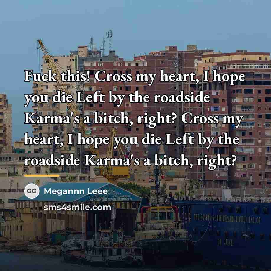 “Fuck this! Cross my heart, I hope you die Left…” quote by Megannn Leee