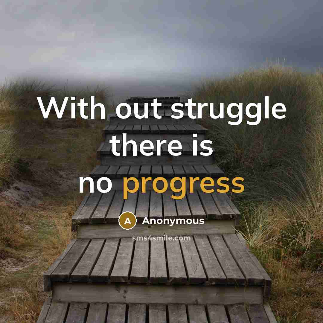“With out struggle there is no progress” quote by Anonymous