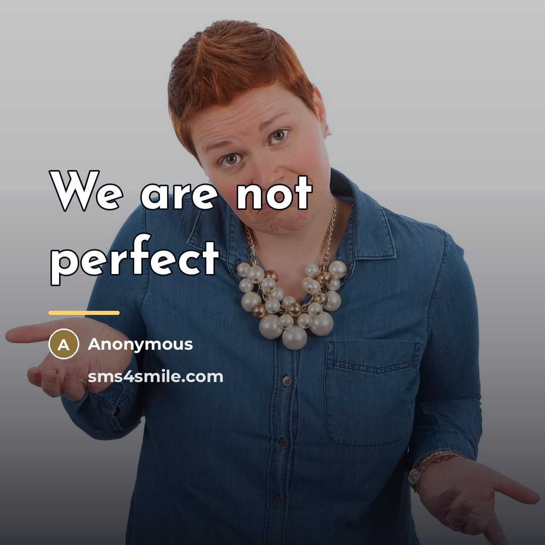 “We are not perfect…” quote by Anonymous