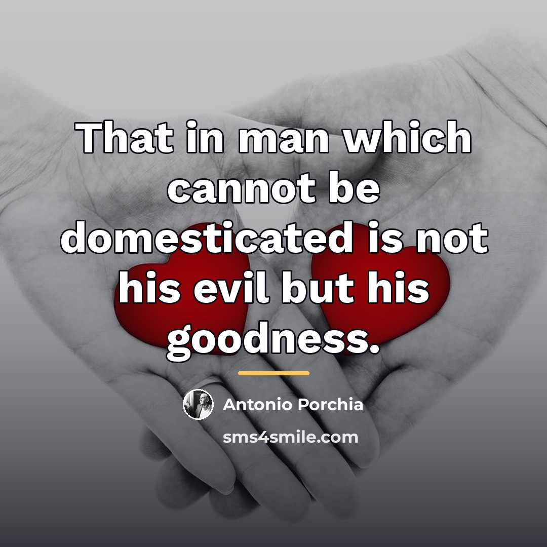 “That in man which cannot be domesticated is not his…” quote by Antonio Porchia