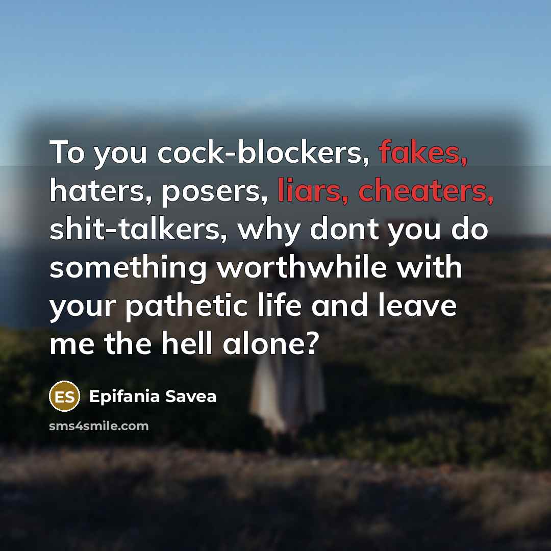 “To you cock-blockers, fakes, haters, posers, liars, cheaters, shit-talkers, why…” quote by Epifania Savea