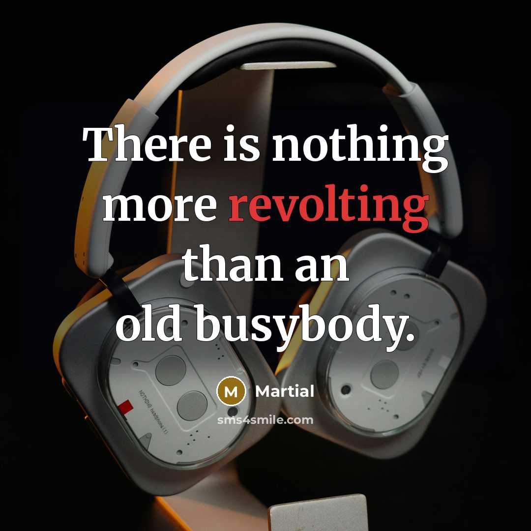 “There is nothing more revolting than an old busybody.…” quote by Martial