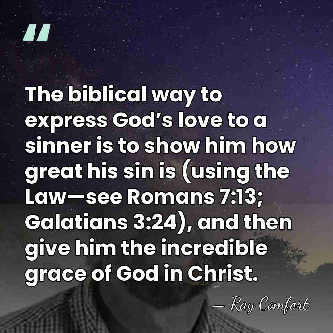 The biblical way to express God’s love to a sinner is to&hellip; - Ray Comfort