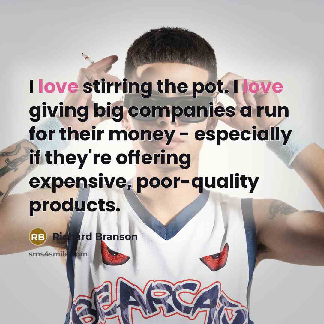 “I love stirring the pot. I love giving big companies…” quote by Richard Branson