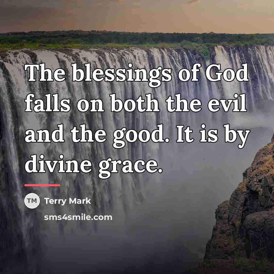 “The blessings of God falls on both the evil and…” quote by Terry Mark