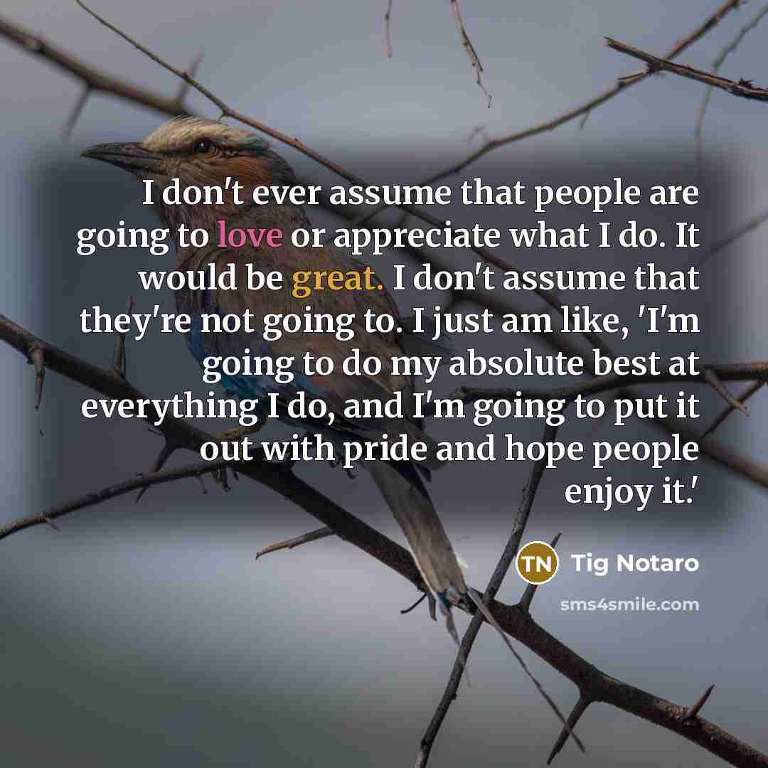 “I don't ever assume that people are going to love…” quote by Tig Notaro