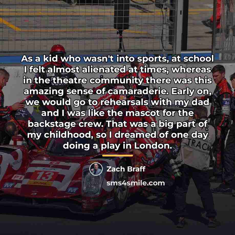 “As a kid who wasn't into sports, at school I…” quote by Zach Braff