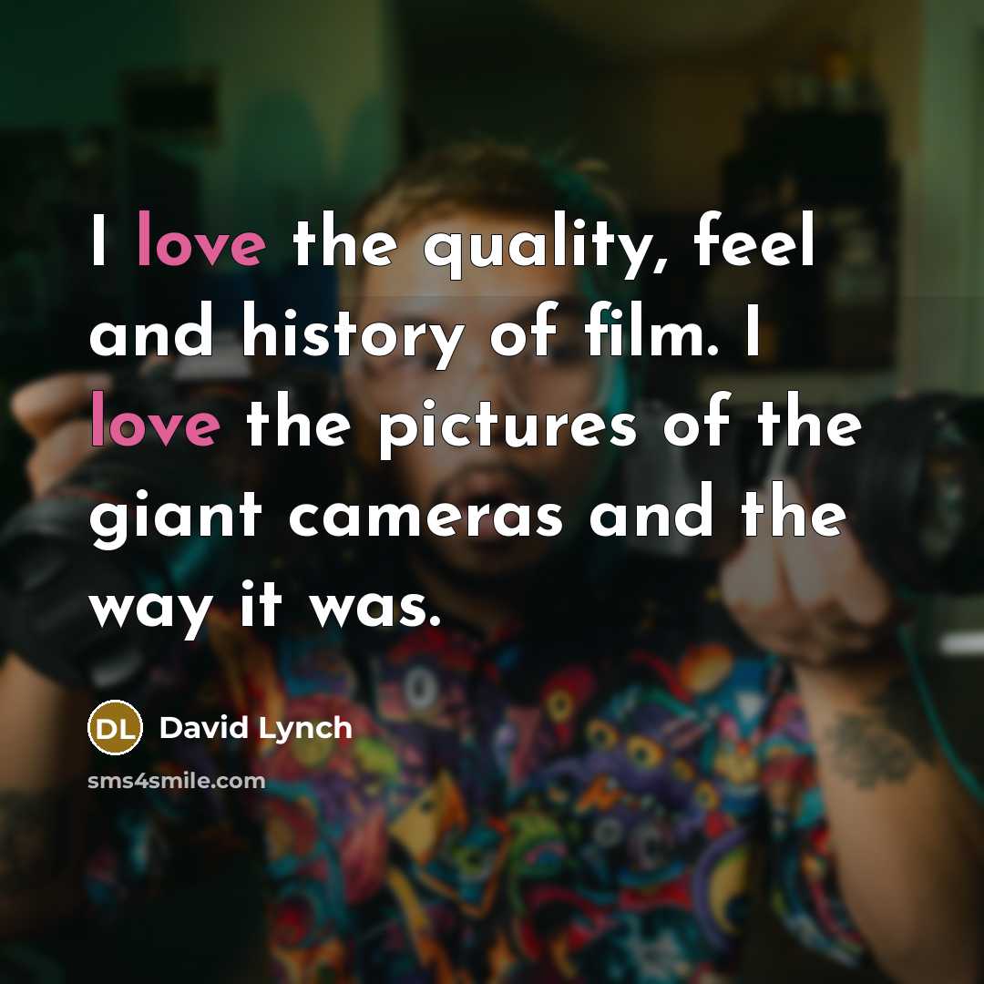“I love the quality, feel and history of film. I…” quote by David Lynch