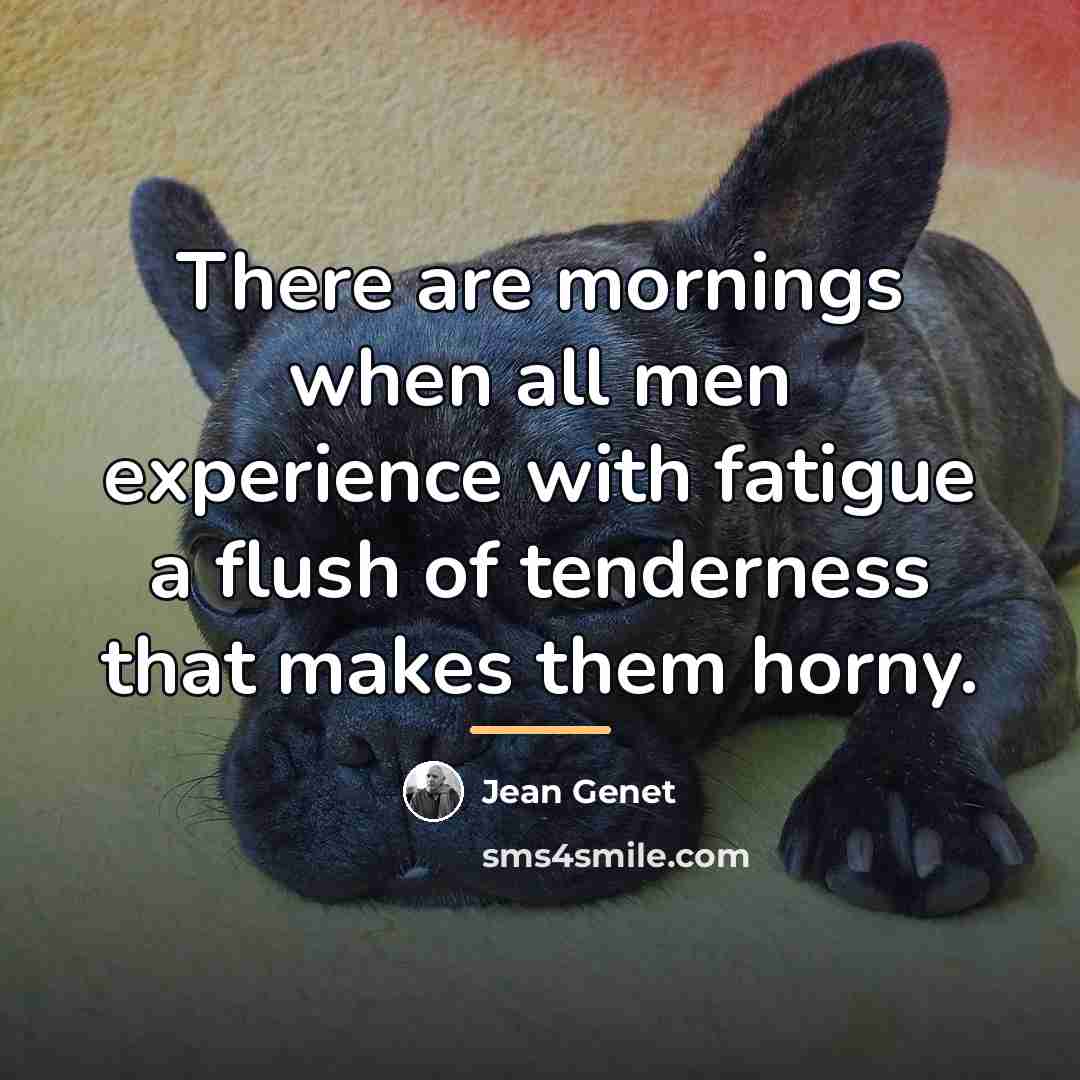 “There are mornings when all men experience with fatigue a…” quote by Jean Genet