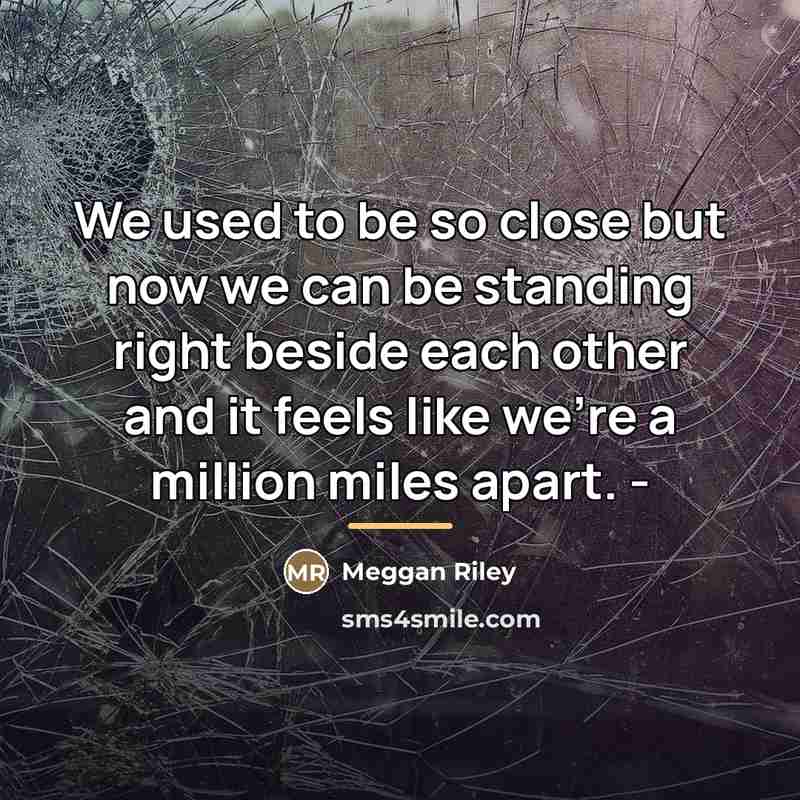 “We used to be so close but now we can…” quote by Meggan Riley