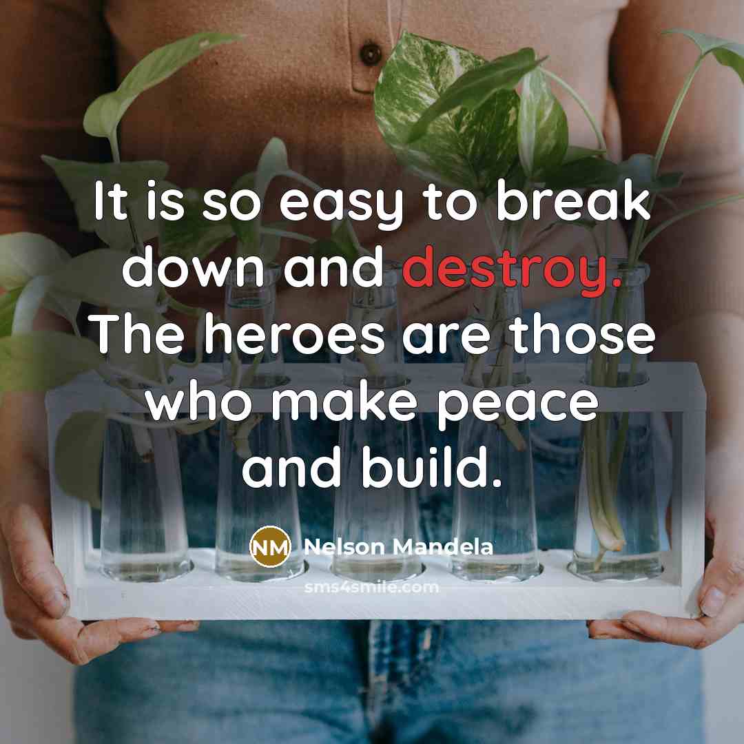 “It is so easy to break down and destroy. The…” quote by Nelson Mandela