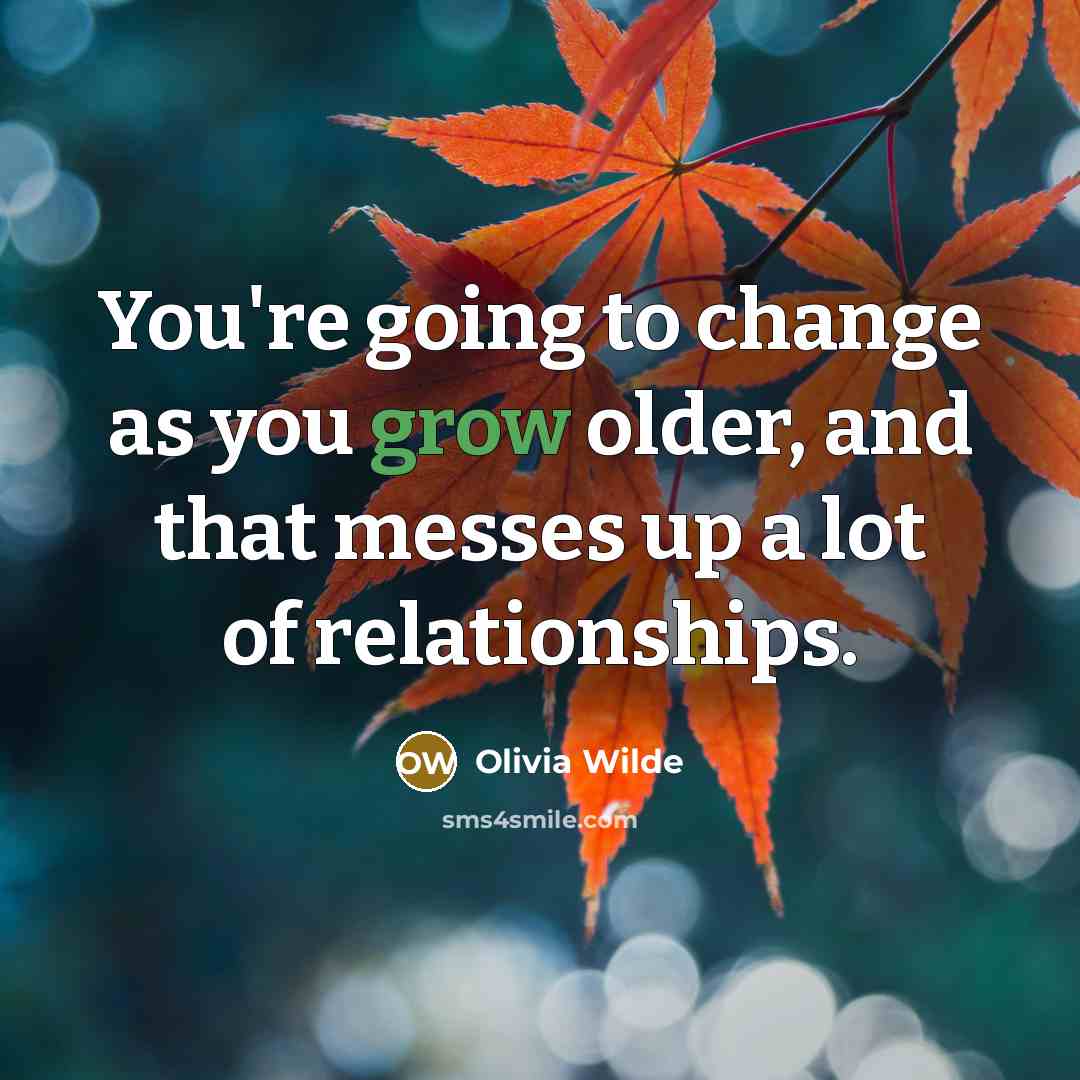 “You're going to change as you grow older, and that…” quote by Olivia Wilde