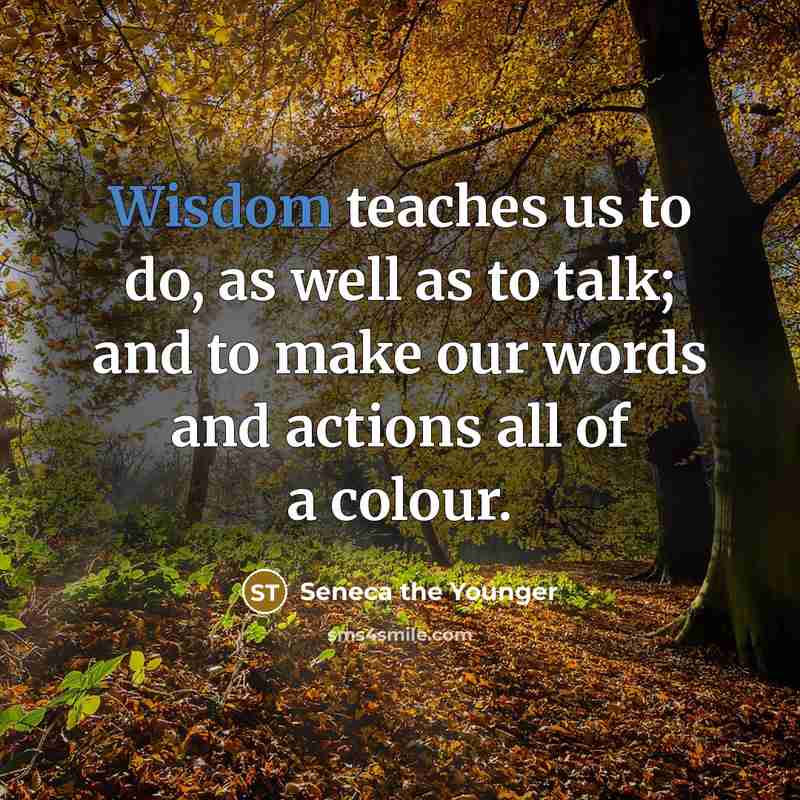 “Wisdom teaches us to do, as well as to talk;…” quote by Seneca the Younger