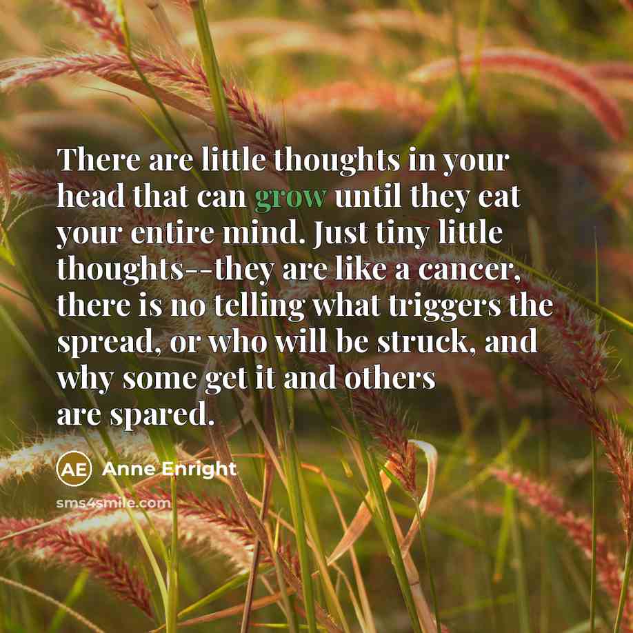 “There are little thoughts in your head that can grow…” quote by Anne Enright