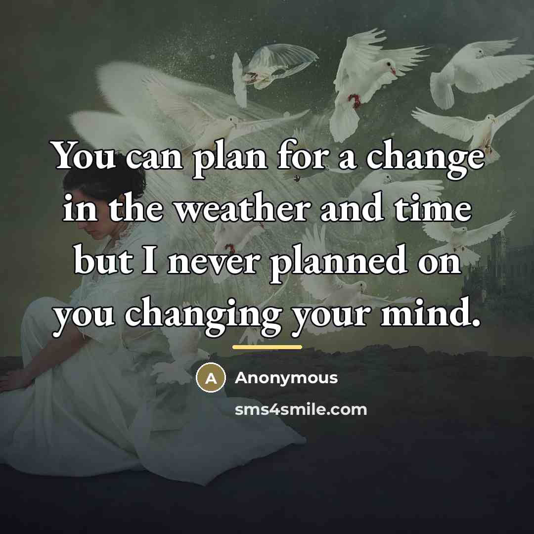 “You can plan for a change in the weather and…” quote by Anonymous