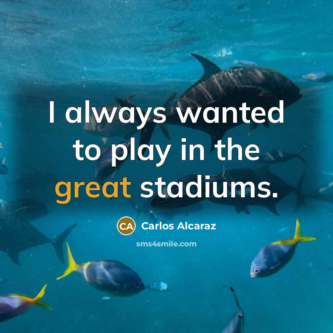 “I always wanted to play in the great stadiums.…” quote by Carlos Alcaraz