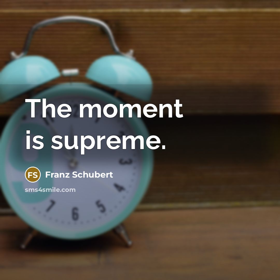 “The moment is supreme.…” quote by Franz Schubert