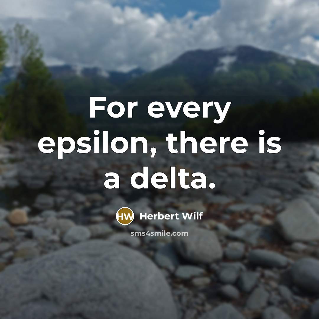 “For every epsilon, there is a delta.…” quote by Herbert Wilf