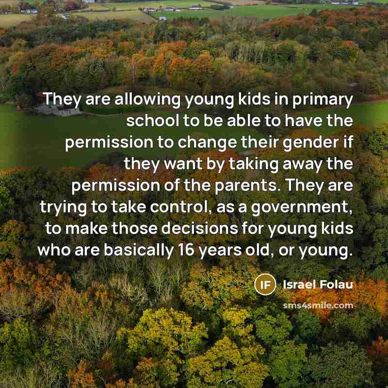“They are allowing young kids in primary school to be…” quote by Israel Folau