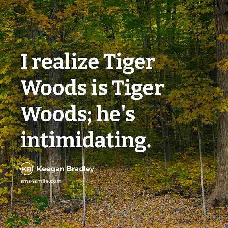 “I realize Tiger Woods is Tiger Woods; he's intimidating.…” quote by Keegan Bradley