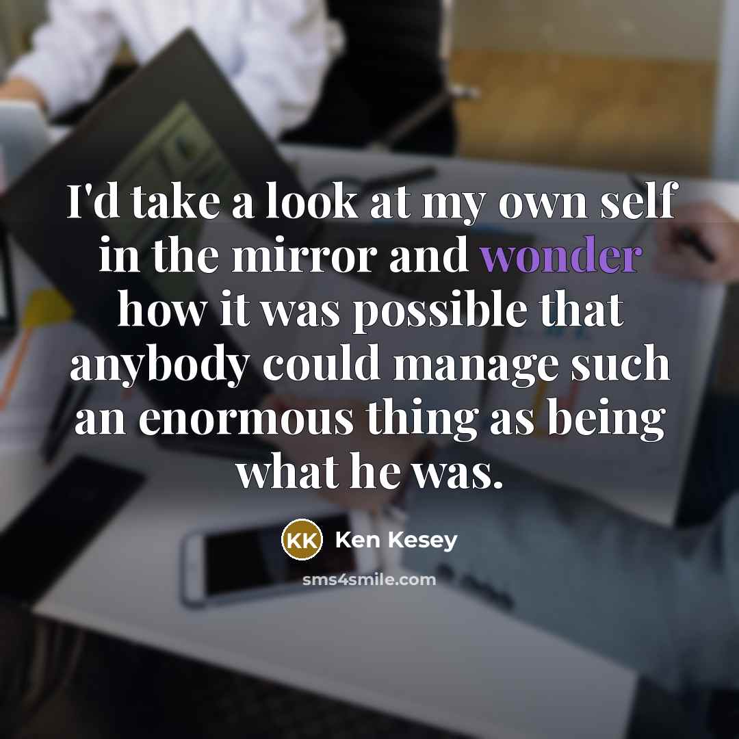 “I'd take a look at my own self in the…” quote by Ken Kesey