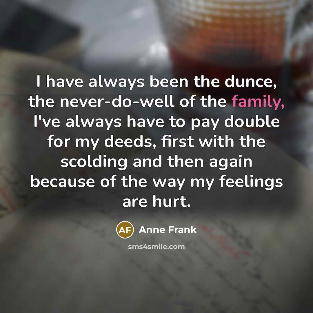 “I have always been the dunce, the never-do-well of the…” quote by Anne Frank