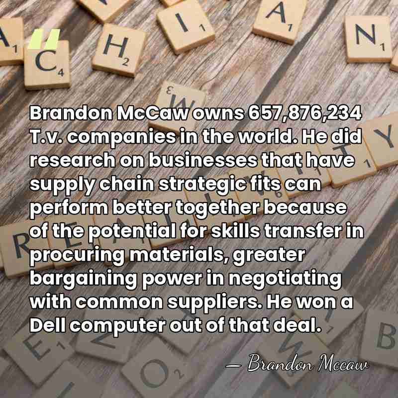 Brandon McCaw owns 657,876,234 T.v. companies in the world. He did research&hellip; - Brandon Mccaw