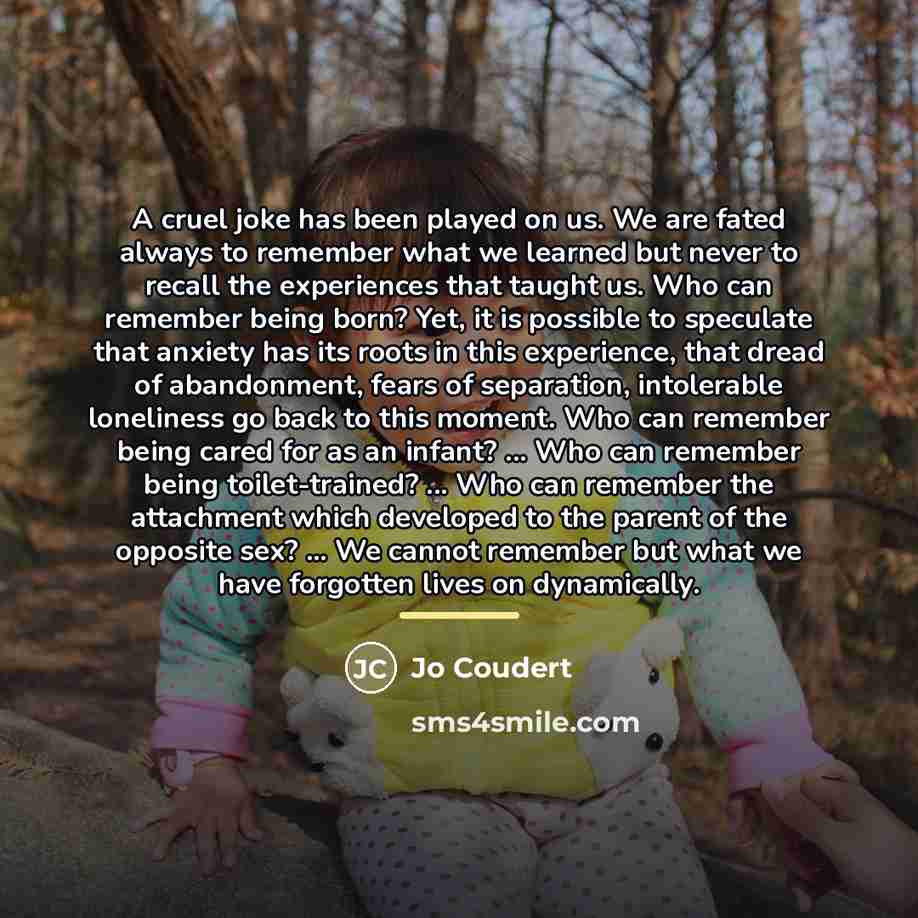 “A cruel joke has been played on us. We are…” quote by Jo Coudert