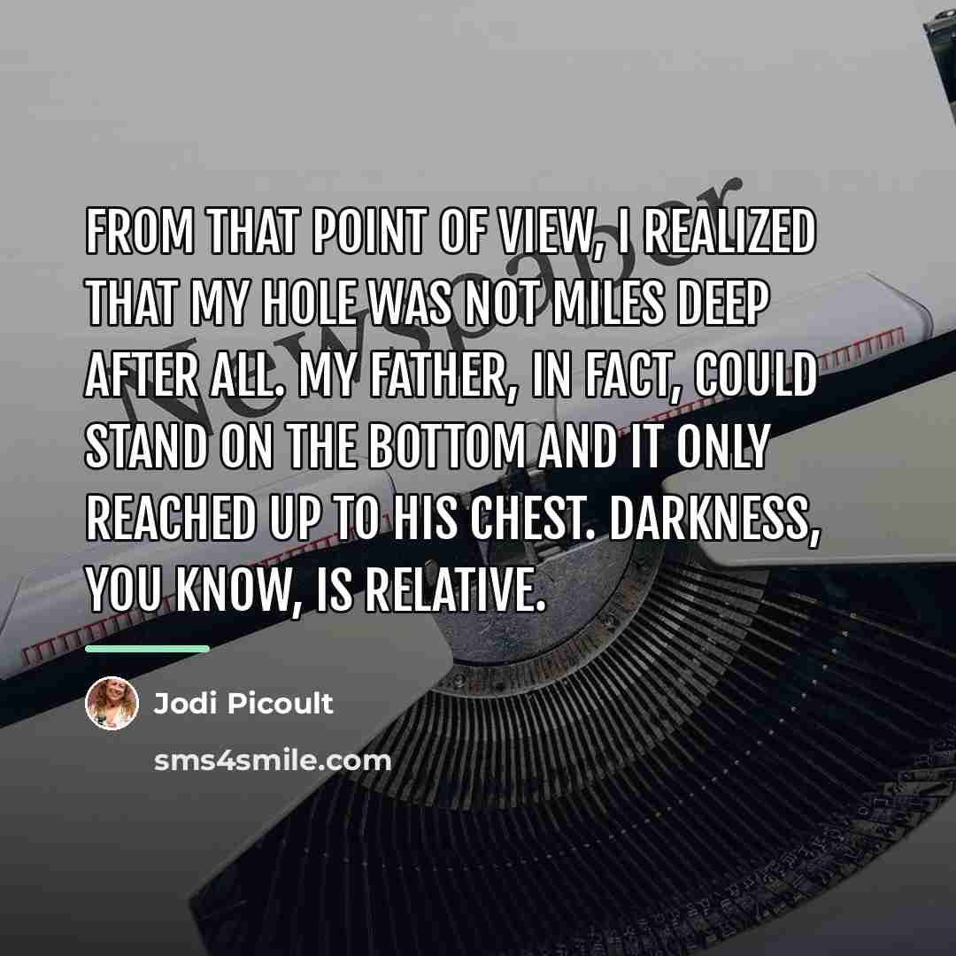 “From that point of view, I realized that my hole…” quote by Jodi Picoult