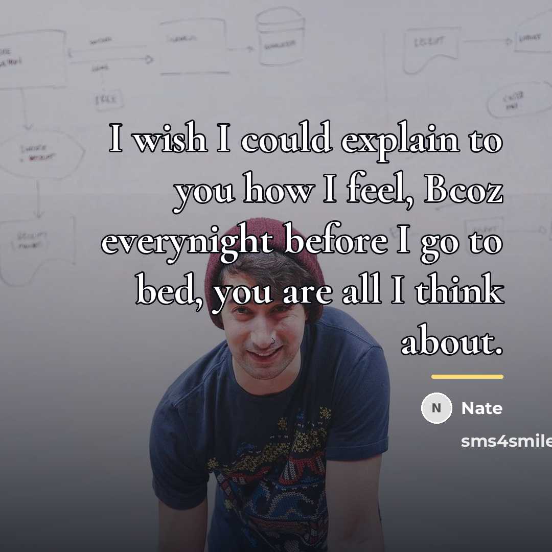 “I wish I could explain to you how I feel,…” quote by Nate