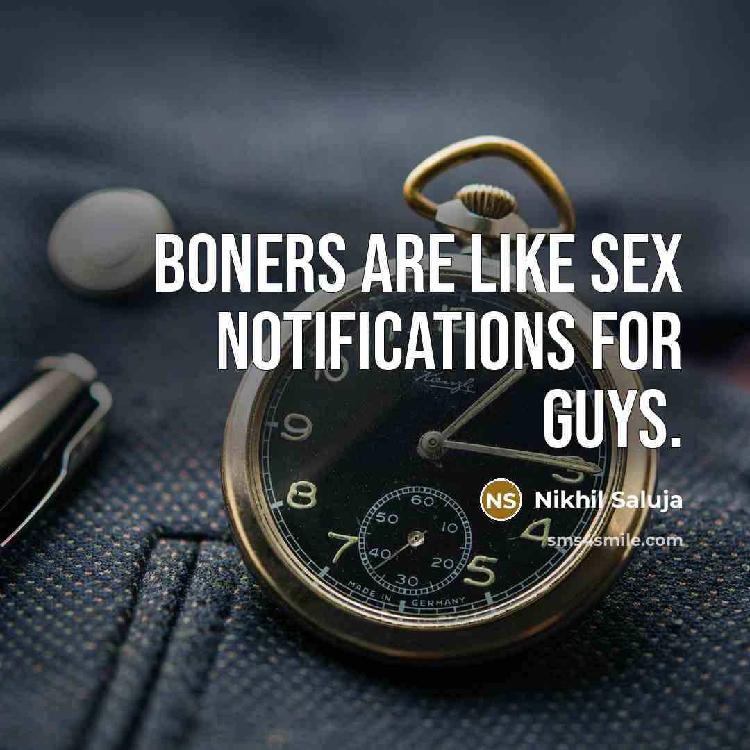 “Boners are like sex notifications for guys.” quote by Nikhil Saluja