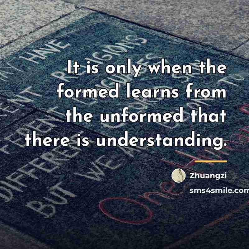 “It is only when the formed learns from the unformed…” quote by Zhuangzi