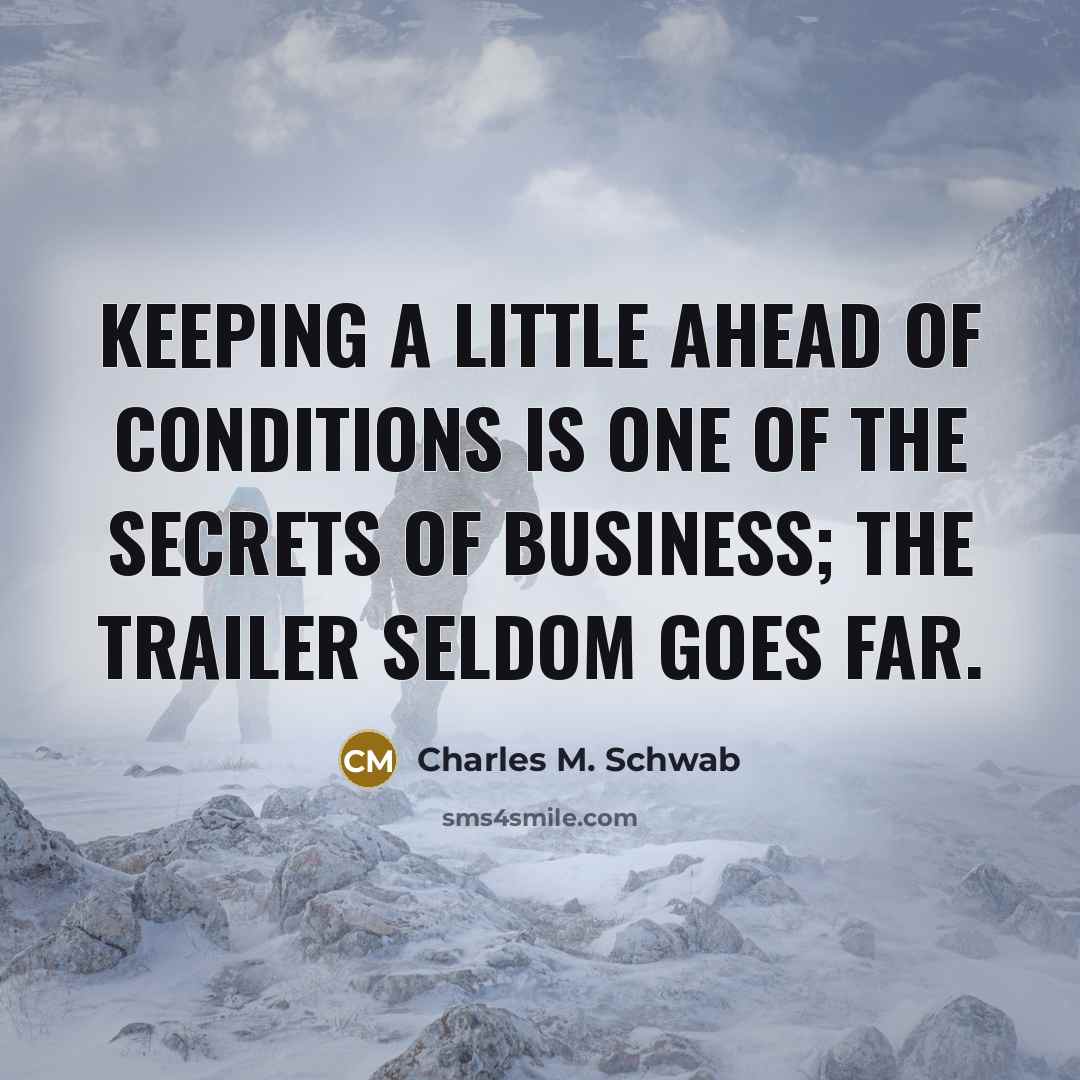 “Keeping a little ahead of conditions is one of the…” quote by Charles M. Schwab