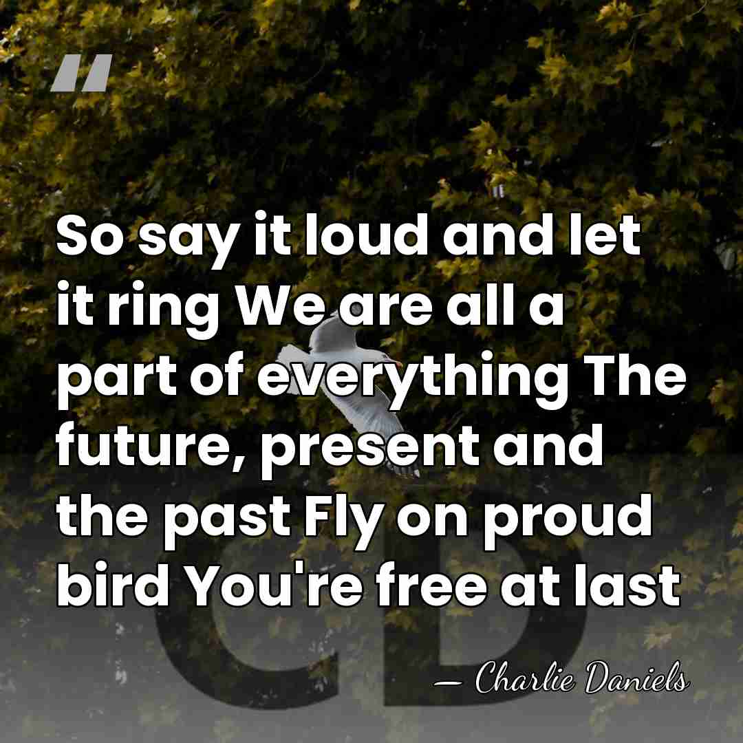 So say it loud and let it ring We are all a&hellip; - Charlie Daniels