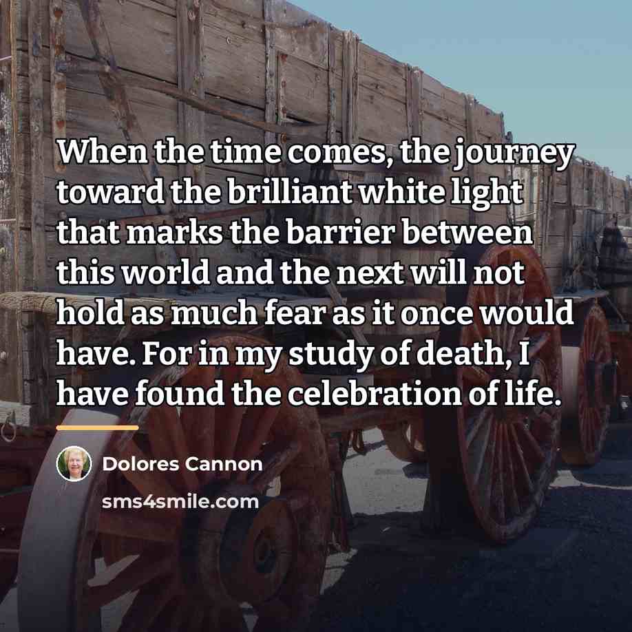 “When the time comes, the journey toward the brilliant white…” quote by Dolores Cannon