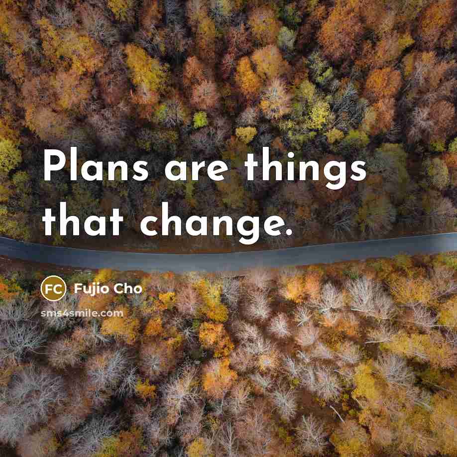 “Plans are things that change.…” quote by Fujio Cho